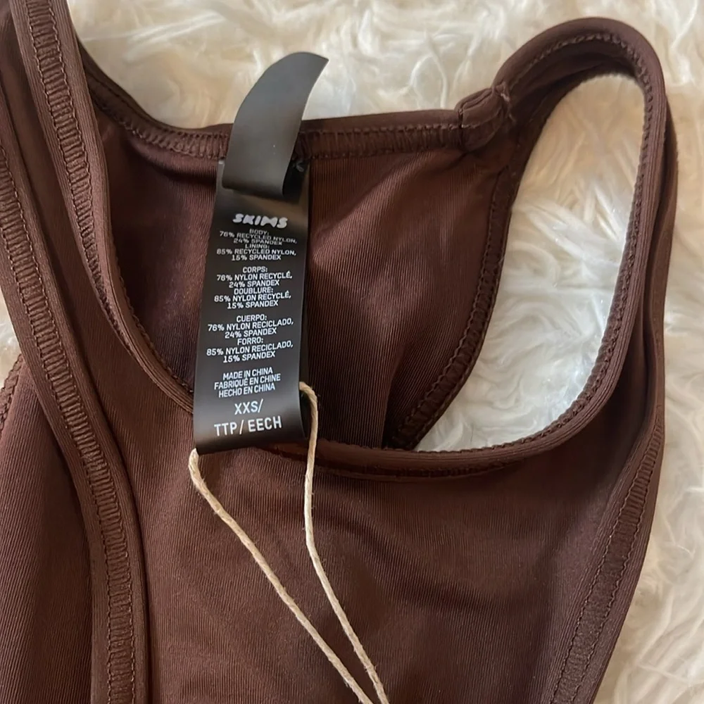 Skims Swim High Neck Racer back in Cocoa